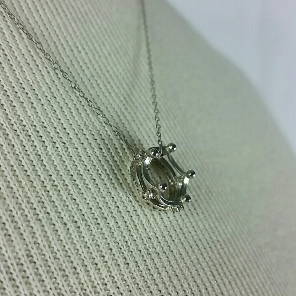 Sterling Silver Crown Necklace